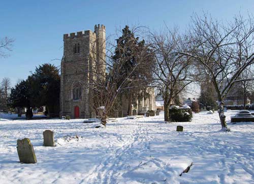 Church in the snow in February 2009