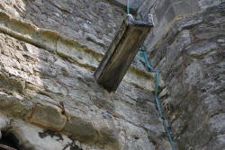 Masonry damage around guttering